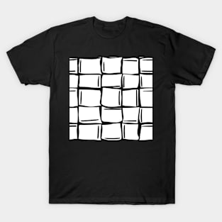 Black and white wonky ice cubes pattern T-Shirt